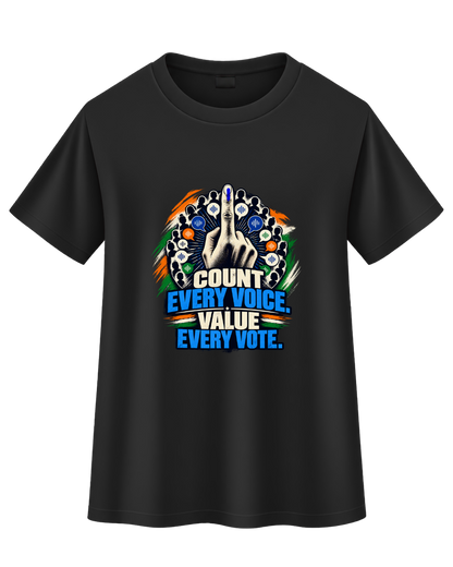 "Count Every Voice" Circular Silhouette Graphic T-Shirt