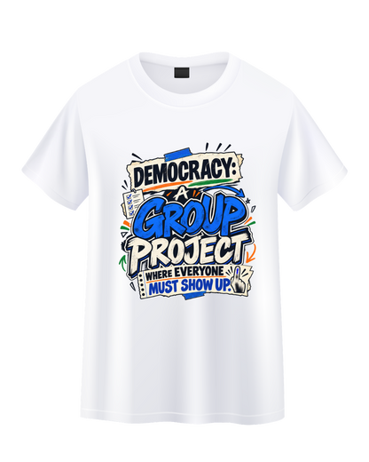 "Democracy: A Group Project" Graphic T-Shirt